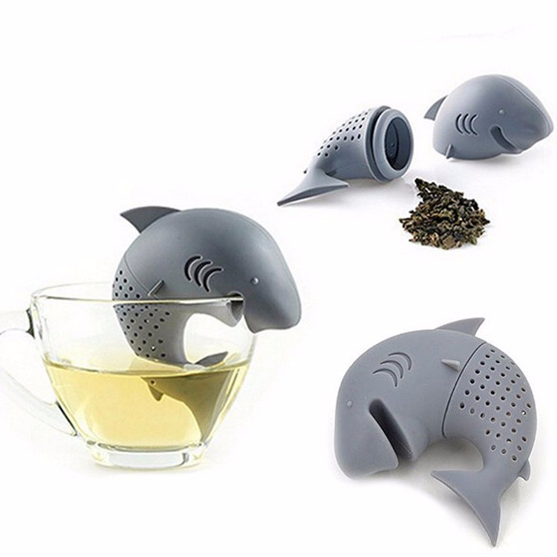 懒人用品新款硅胶鲨鱼泡茶器 创意之鲨鱼茶叶包 滤茶器详情图1