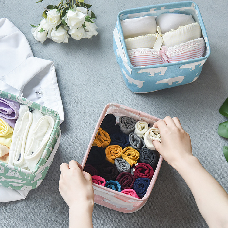 Desktop Storage Basket Fabric Storage Bag Quilt Storage Bag Moving Bag Waterproof Belt Handle Storage Basket Application Scenario