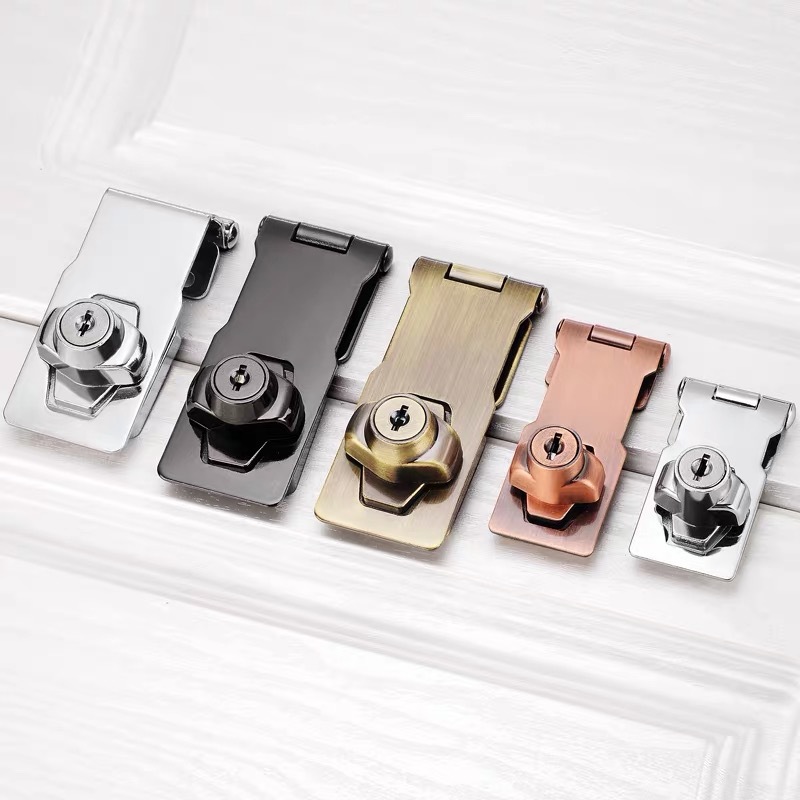 Lock Plate Lock Buckle Drawer Lock Cabinet Door Lock Desk Closet Lock Free Hole 2-In-1 Lock Plate With Lock Application Scenario