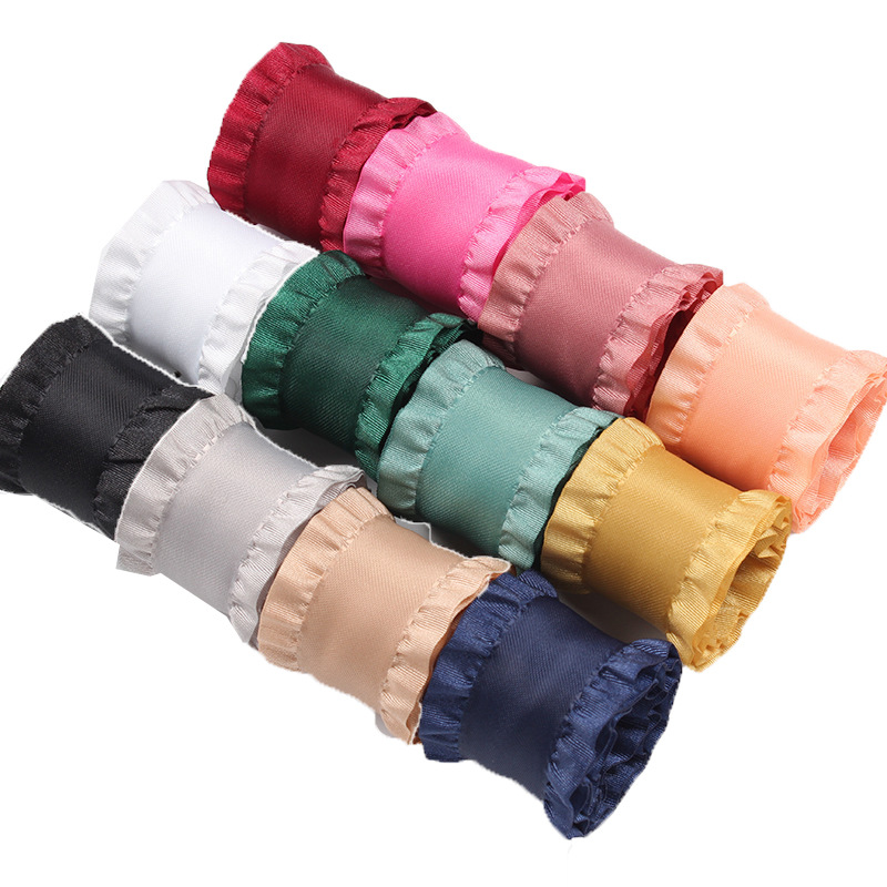 Dingxin South Korea Imported Webbing Polyester Ruffled Ruffled Skirt Ribbon Diy Handmade Hair Bow Ribbon Item Picture