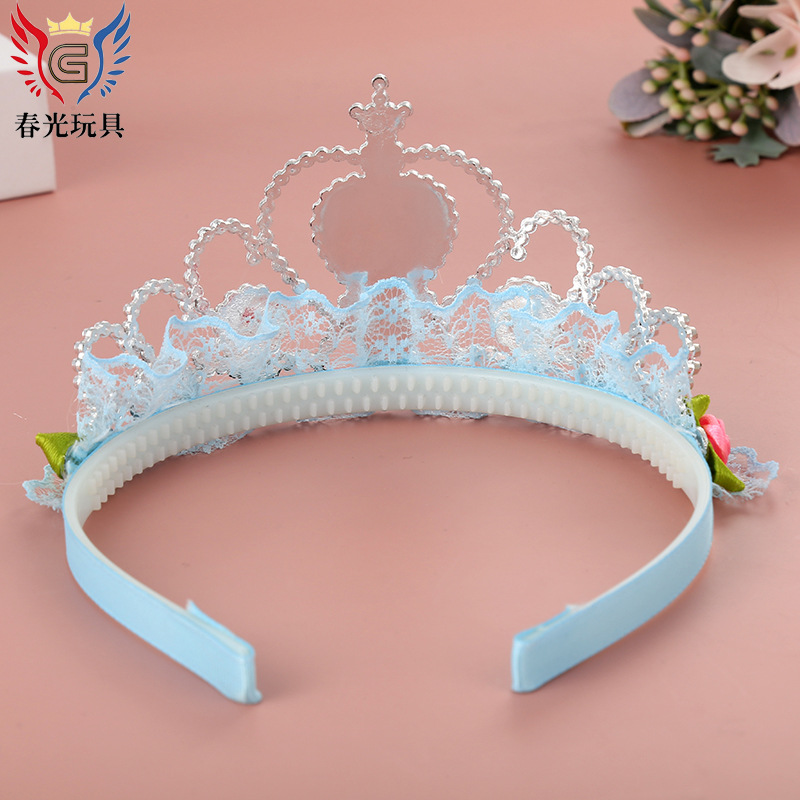 Manufacturers Direct Cartoon Cute Girl Crown Headband Fast Sell Foreign Trade Hot Plastic Crown Wholesale Customization Specification drawing