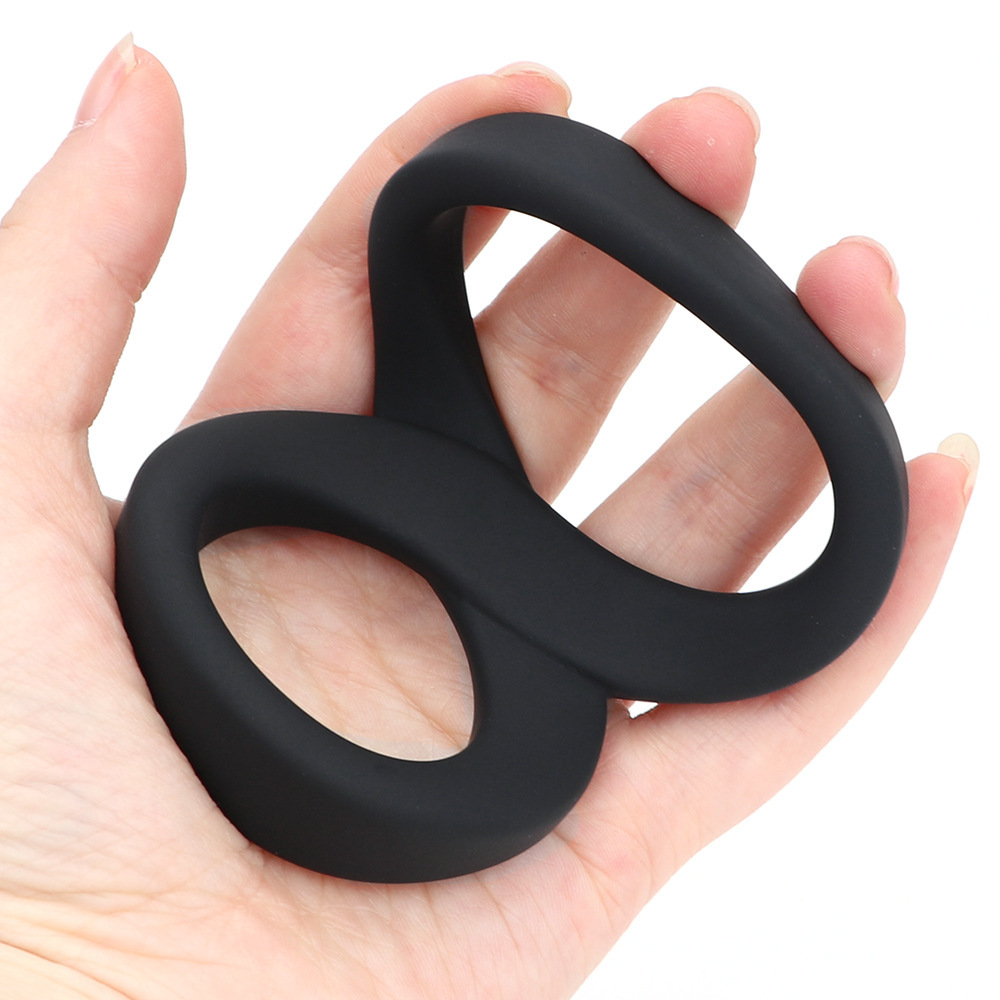 Men's ring, double 8-shaped lock, precision ring, silicone ring, sex products details Picture