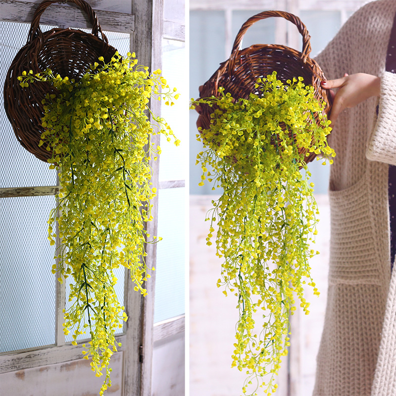 Strength Business Bell Willow Wall Hanging Simulation Plant Wall Decoration Hanging Basket Orchid Vine Plastic False Flower Green Plant