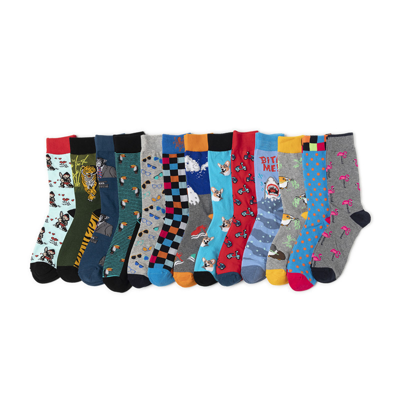 Cross-border women's socks, new, fashionable, individual and creative, trendy socks with multiple logos, medium and high-top foreign trade men's socks, skateboard socks Item Picture