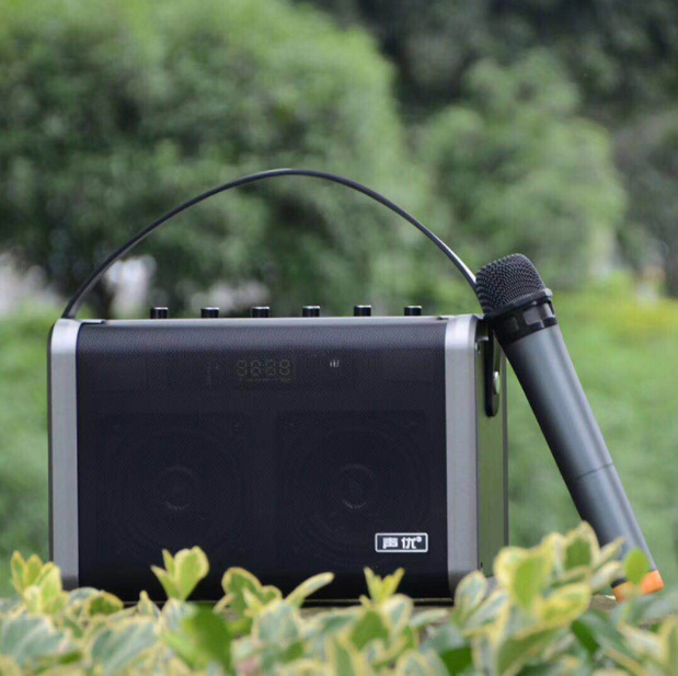 Voice actor Q6Q8 super subwoofer outdoor karaoke instrument live streaming audio system Square dance Bluetooth portable subwoofer speaker Specification drawing
