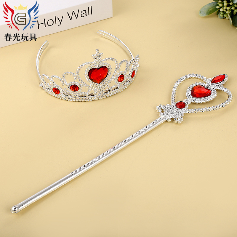 Manufacturers Direct Sales Of Frozen Crown Magic Stick Set Cute Children Heart With Diamond Crown Love Fairy Stick details Picture