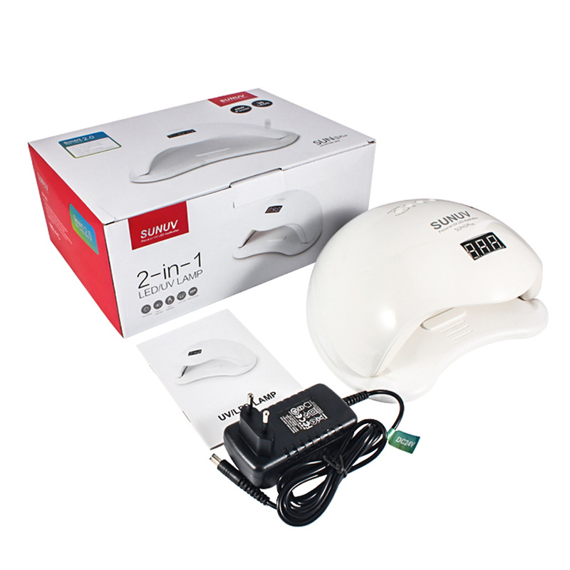 Wholesale of 36-bead 48W dual-light source nail art lamp sun5plus intelligent sensing phototherapy machine for cross-border supply