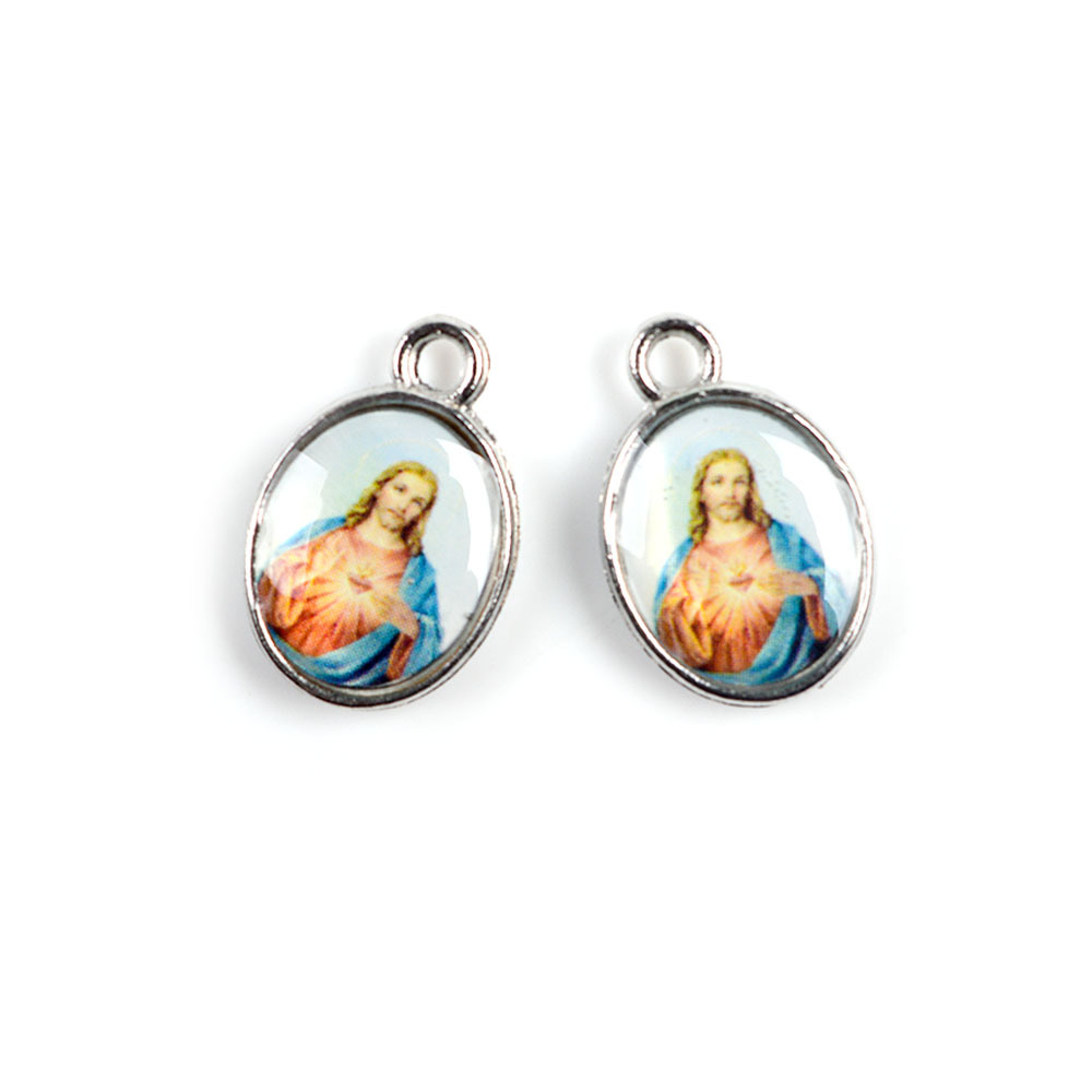 Europe And The United States Foreign Trade Hot Drop Oil Stickers Religious Figures Jewelry Accessories Small Pendant Necklace Bracelet Matching Accessories Manufacturers Wholesale Specification drawing