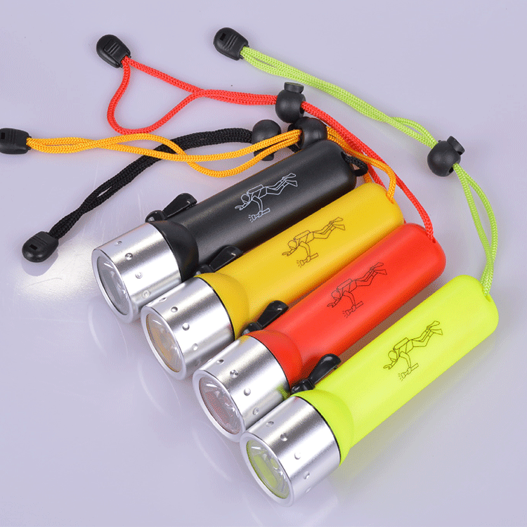 Led Magnetic Control Waterproof Flashlight Battery Type Outdoor Emergency Repair Light Plastic Diving Flashlight Wholesale details Picture