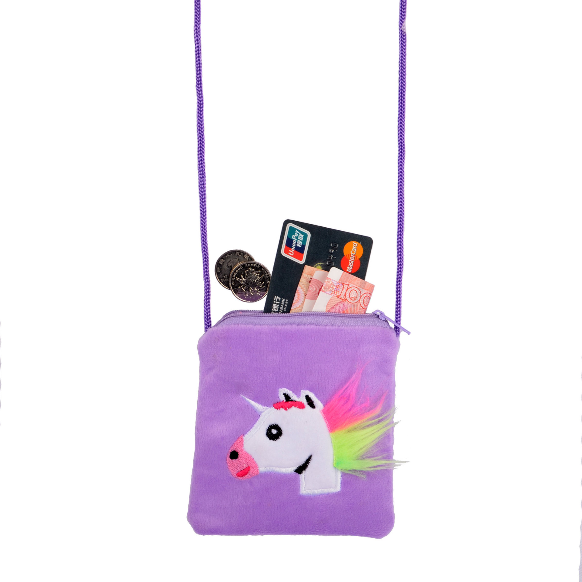 New unicorn children's coin purse, cute doll crossbody bag, sequined cosmetic bag, Mermaid cross-border exclusive supply details Picture
