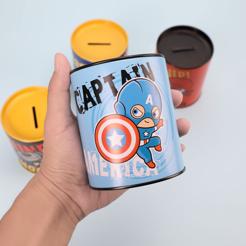 Self-owned brand C8009/CK108/109/112/11 Creative children's iron Avengers cartoon metal piggy bank, popular piggy bank gifts in the shape of Kuromi the little pig Specification image