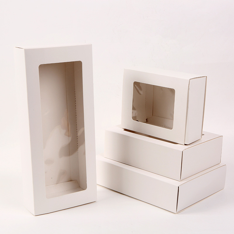 Wholesale of white card window drawer packaging boxes, tea and food packaging paper boxes, electronic products, socks, drawer boxes 4