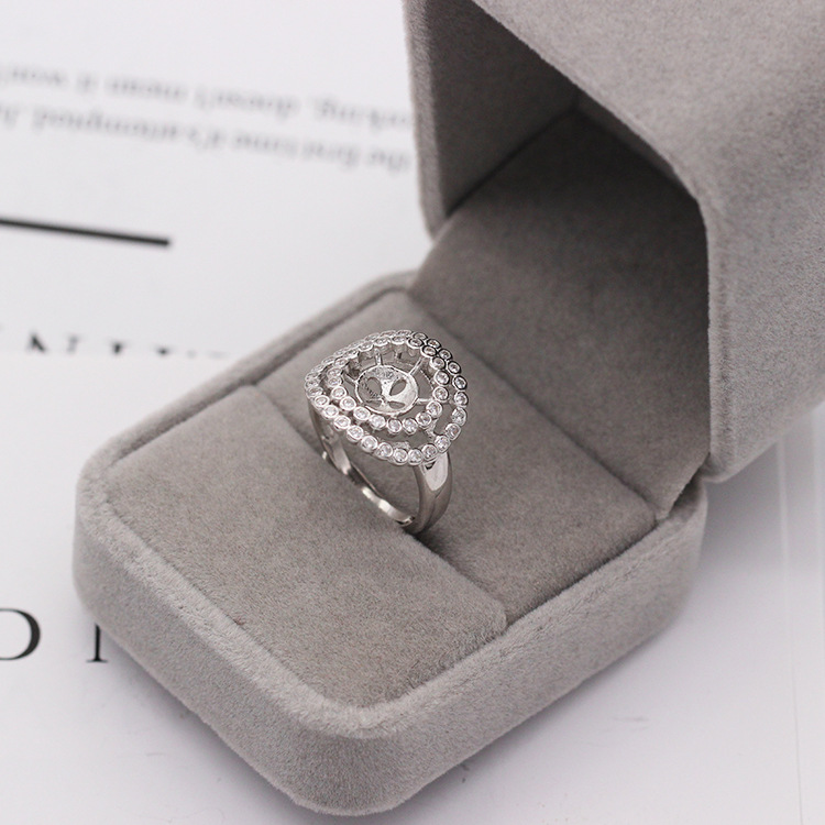S925 Silver platinumplated bead ring Holder Empty ring Holder accessories Amber beeswax jade ring accessories