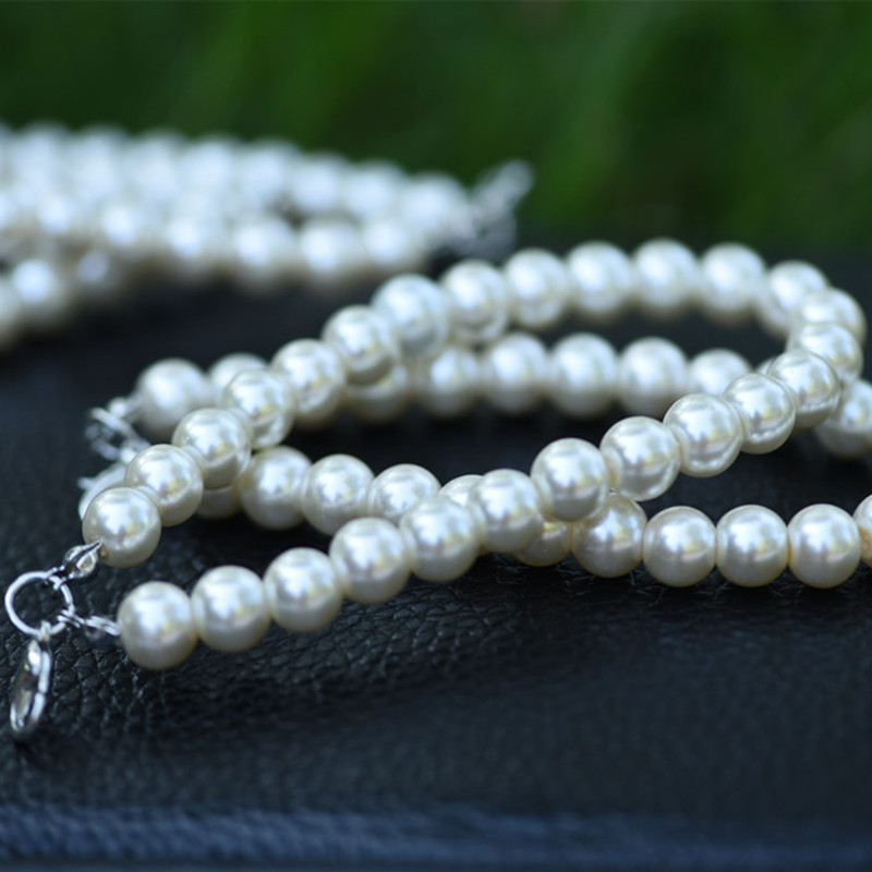 Pearl Jewelry Accessories Glass Imitation Pearl Diy Accessories Hand Bead Chain Hairball Keychain Pendant