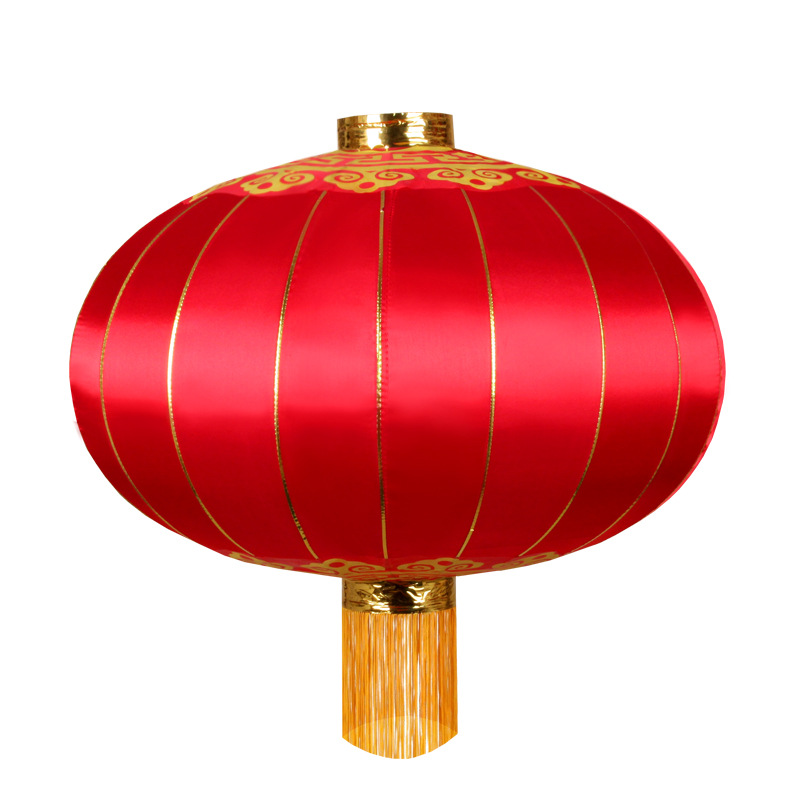 Red Outdoor Lantern Iron Mouth Lantern Festival Decorative Light Flocking Cloth Palace Lamp Festive Iron Mouth Advertising Red Lantern Item Picture