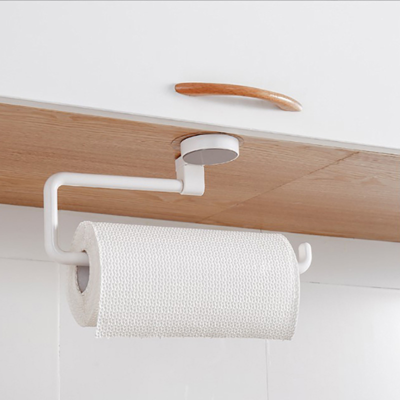 Creative kitchen toilet roll holder, bathroom hand towel and tissue holder, traceless sticker holder, no need for drilling, lazy person's rag holder Specification image