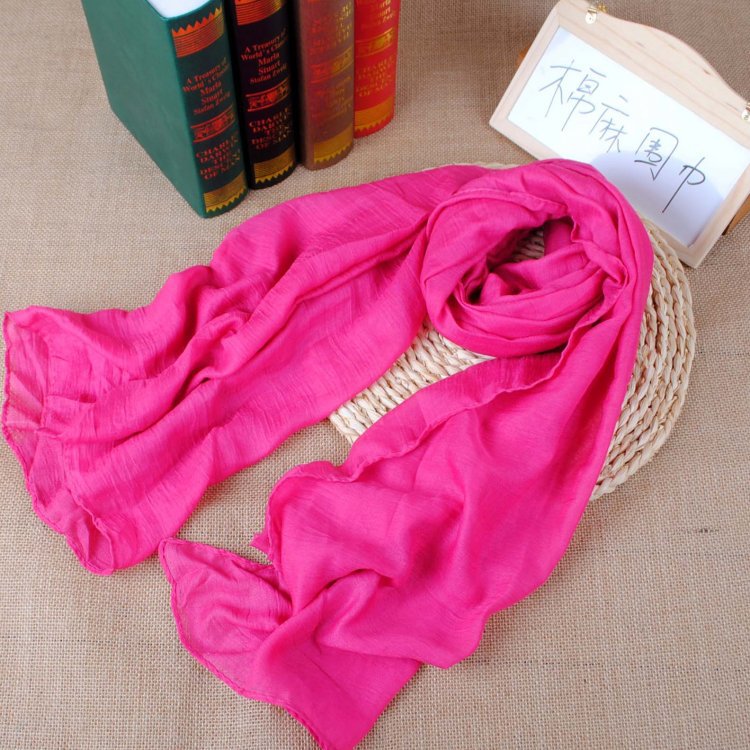 Muslim Cotton And Linen Scarf Warm Wrinkle Change Yiwu Manufacturers Wholesale Monochrome Scarf Support Mixed Batch Specification drawing