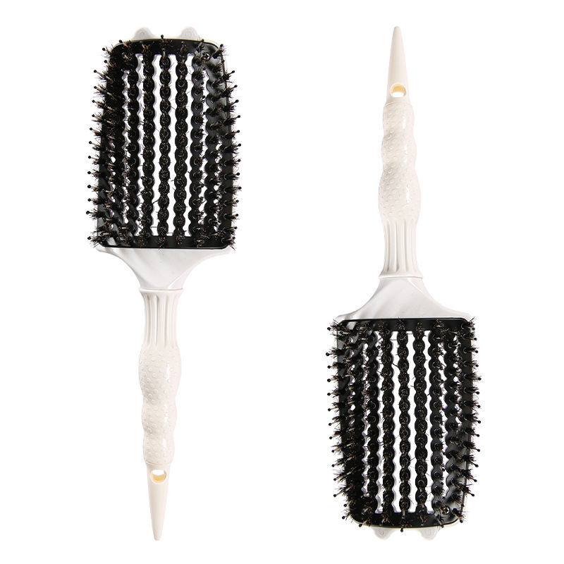 shanilak factory directly supplies pointed-tail gourd large curved combs, pig bristle large curved combs, smooth hair strands, hairdressing curved combs for salon hair care details Picture