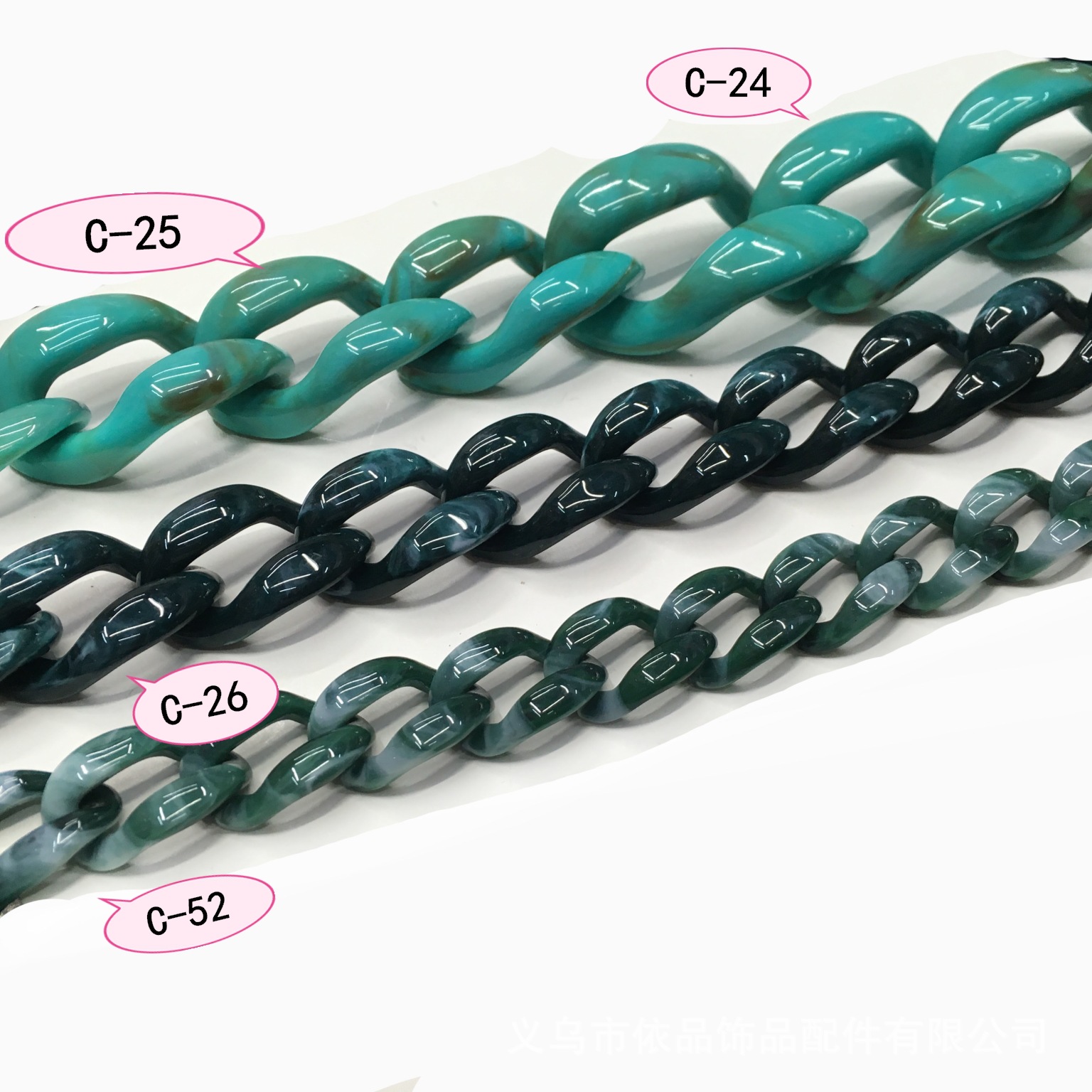 Acrylic hand feel paint plastic chain 22*30mm macaron chain buckle open ring DIY jewelry accessory Application Scenario