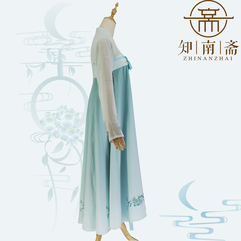 National Trend clearance Sale: Zhi Nan Zhai's "Luo Sheng" Hanfu Women's Daily Chinese-style front-opening chest-length blouse and skirt set Specification image