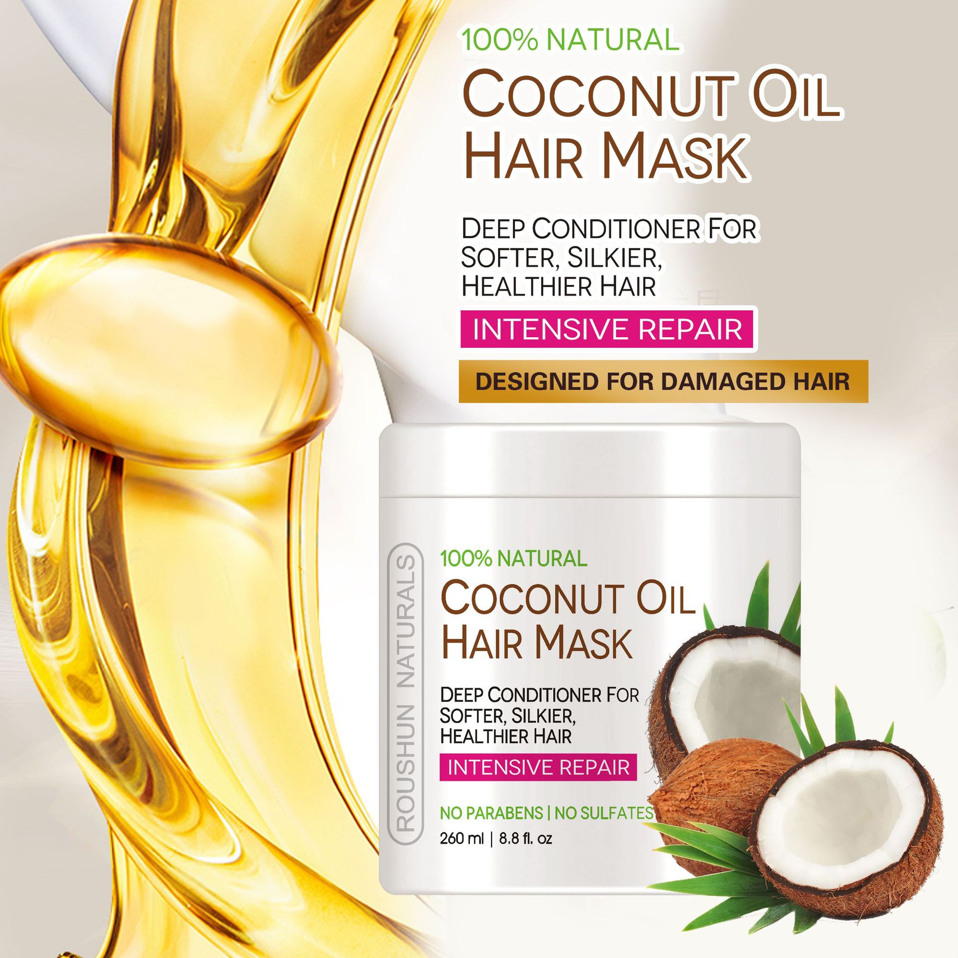ROUSHUN Coconut oil hair mask details Picture