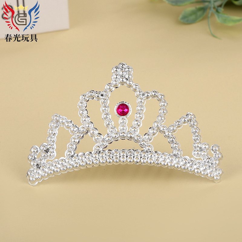 Korean Version Of Fashion Children's Sweet Crown Hair Clip Cute Princess Baby Diamond Hair Comb Manufacturers Wholesale Custom Specification drawing