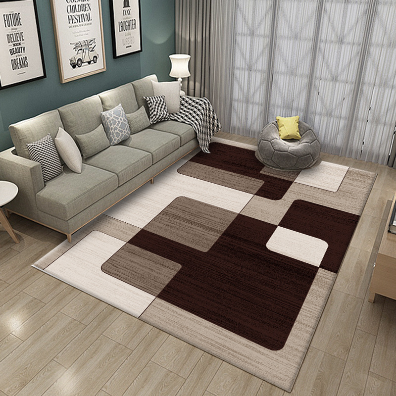 现代简约北欧地毯客厅卧室床边满铺地毯地垫北欧ins几何家用地毯