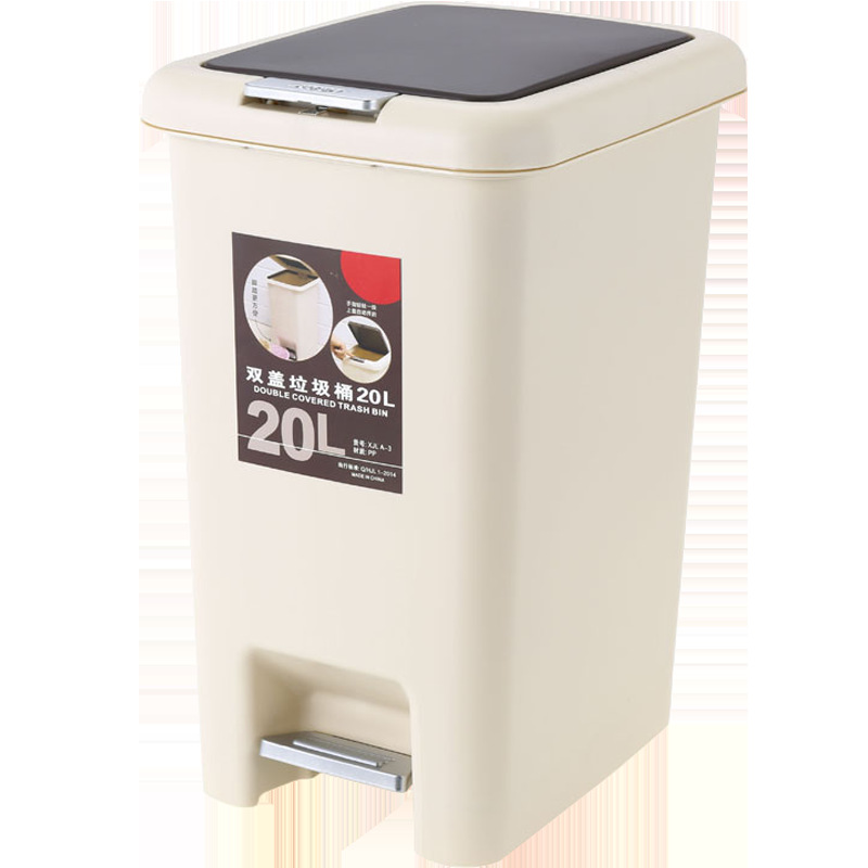 Nordic trash can by hand pedal with lid thickened bathroom living room kitchen office garbage container Household large 0134A4 Application Scenario