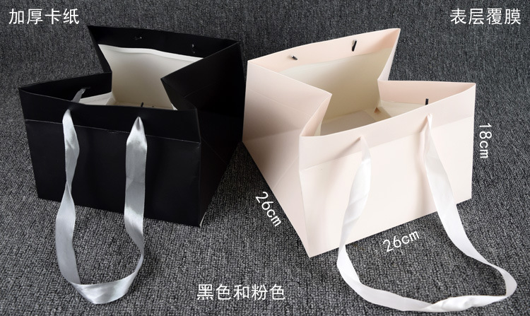 Paper Bag Printed Logo Baking Square Wide Bottom Large Size Cake Tote Bag Potted Fruit Gift Box Portable Gift Bag Application Scenario