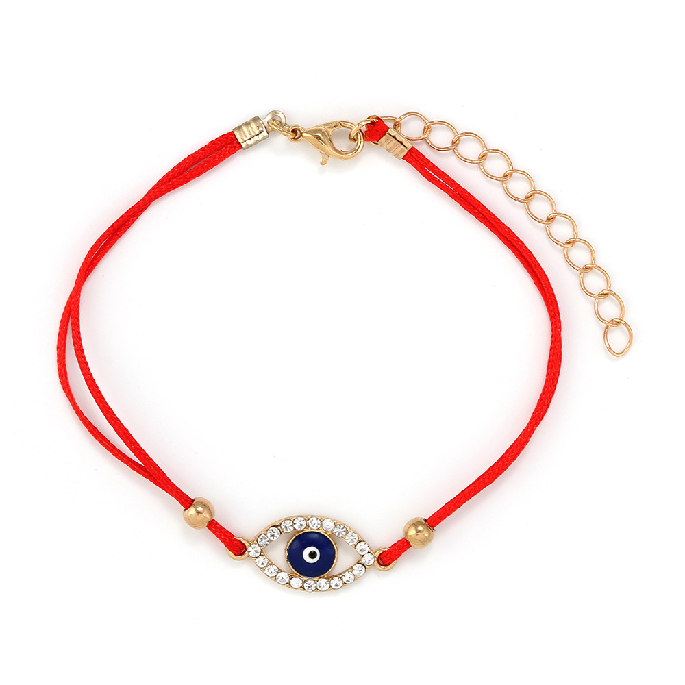 Cross-Border Trade Sales In Europe And The United States Palm Cross Red Rope Bracelet Fatima Woven Bracelet Demon Eyes Bracelet Men And Women Couples String Gift Manufacturers Wholesale Specification drawing