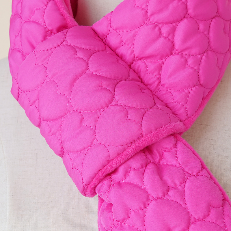 2022 New Trend Burst Love Flower Type Down Cotton Scarf Manufacturers Korean Version Of Fashion Flower Plus Velvet Neck Women Specification drawing