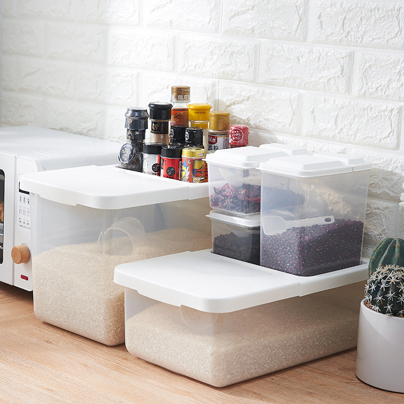 G67广华翻盖储米箱防潮家用无异味大米面粉防尘米罐10斤20斤送量杯细节图