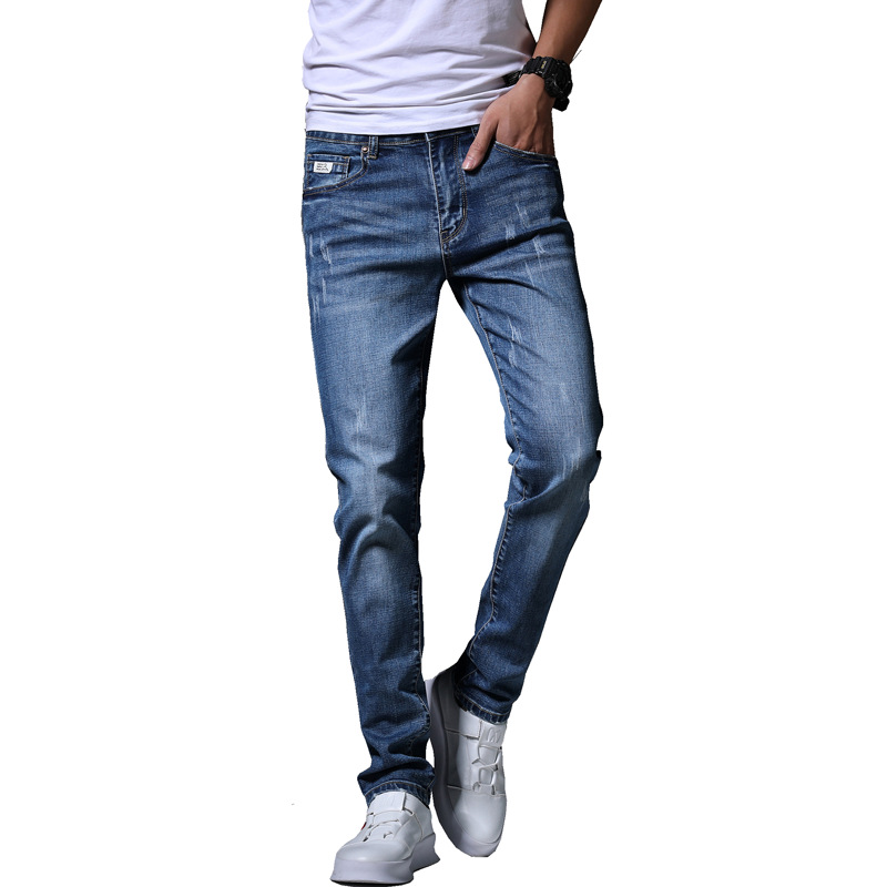 Spring and Autumn Stretch men's jeans, Korean-style slimming men's wear, versatile for small feet, 2022 new trendy and casual men's pants Item Picture