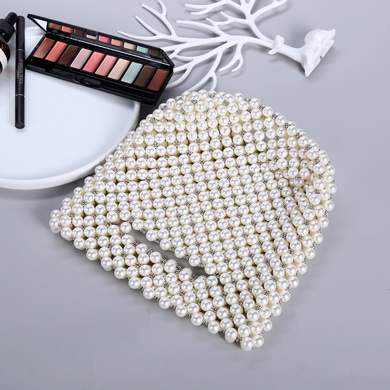 Summer women's bags are selling well on Taobao. Hand-held pearl bags, Instagram-popular hand-woven beaded bags, fashionable decorations, and coin purses Specification image
