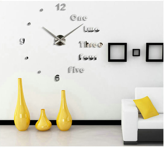 Diy Creative Poldot Wall Clock, Acrylic Mirror Wall Clock, Personalized 3D Home Wall Clock For Living Room, Study And Bedroom Application Scenario