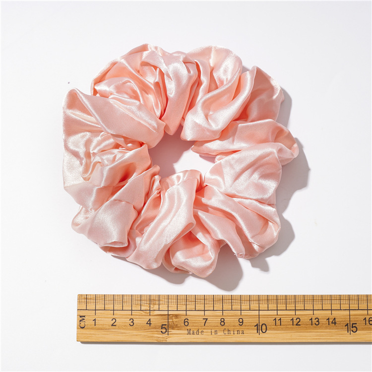 The new large-sized hair band from Europe and America features a smooth satin finish, French elegance, a large intestine band, a fabric band, and a versatile elastic band for cross-border women details Picture