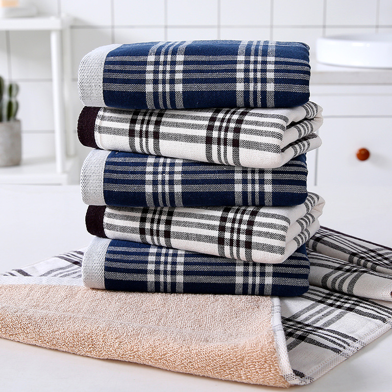 Yiwu good goods business men's pure cotton towel one side gauze one side wool circle adult men and women couples face towel details Picture