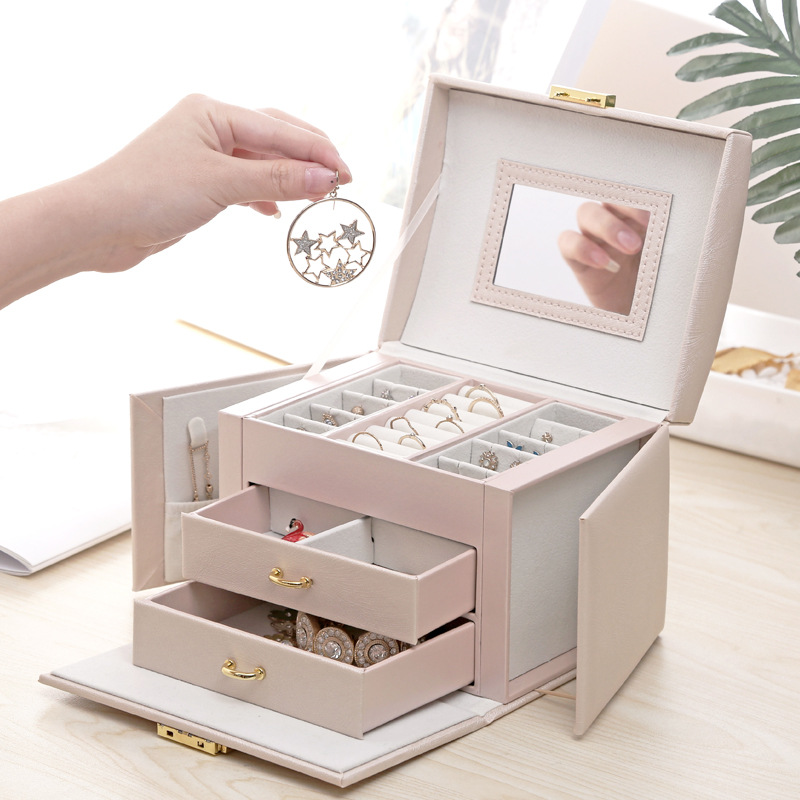 Pu Leather Jewelry Storage Box Portable European Jewelry Box Convenient And Simple Drawer Jewelry Jewelry Box Amazon (Price Negotiable) Application Scenario