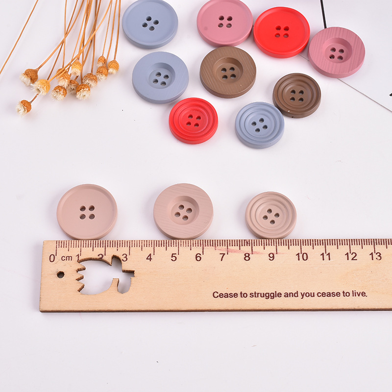 Coat Button Round Color Resin High-Grade Cashmere Coat Button Female Buckle Simple Match Specification drawing