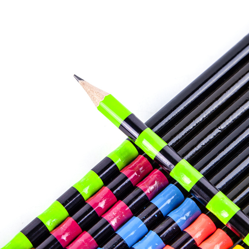 工厂生产竹节铅笔 竹节形HB写字笔 软化木质铅笔 葫芦铅笔详情图3