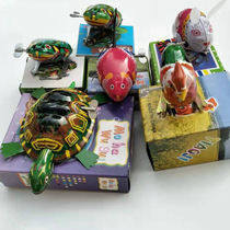 Tin frog nostalgia clockwork toy Tin mouse rabbit rooster tortoise Tin frog wholesale
