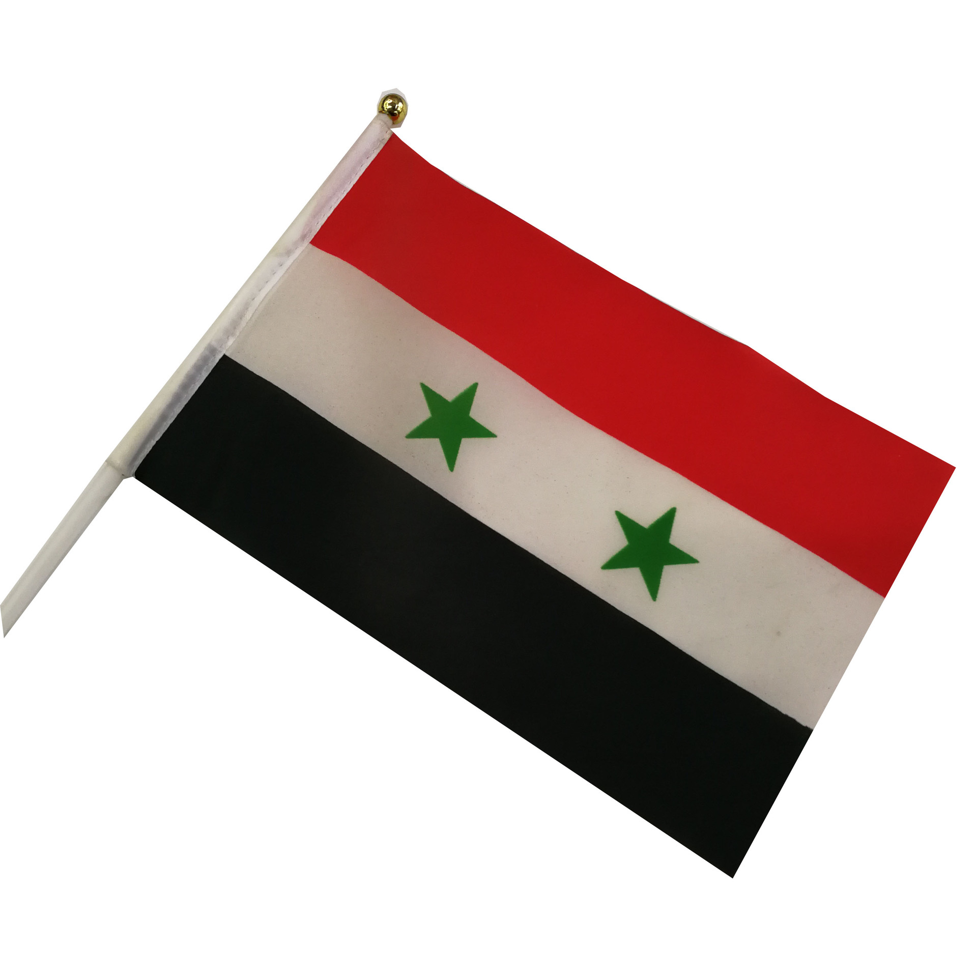 叙利亚旗帜国旗手摇旗涤纶双面印刷塑料旗杆厂家直销可来样定做详情图3