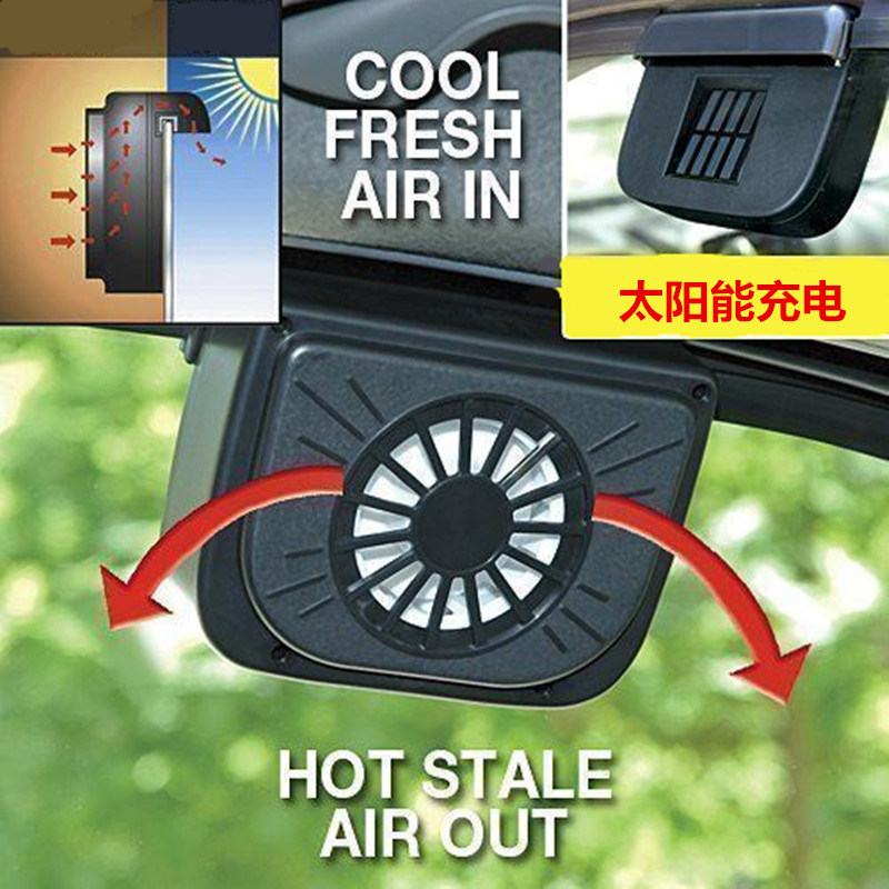 Solar exhaust fans for car ventilation, small car radiators for cooling, smoke exhaust and odor removal, new cross-border foreign trade models details Picture