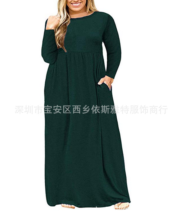 创意款2020夏季ebay亚马逊wishOL气质女装圆领连衣裙工厂批发图