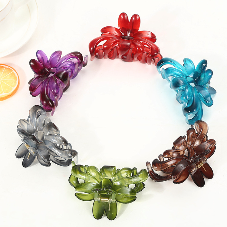 Manufacturers Direct Sales Plastic Hair Grab Flower Tray Hairpin Bath Ponytail Clip Shower Clip Yiwu Source Jewelry Wholesale details Picture