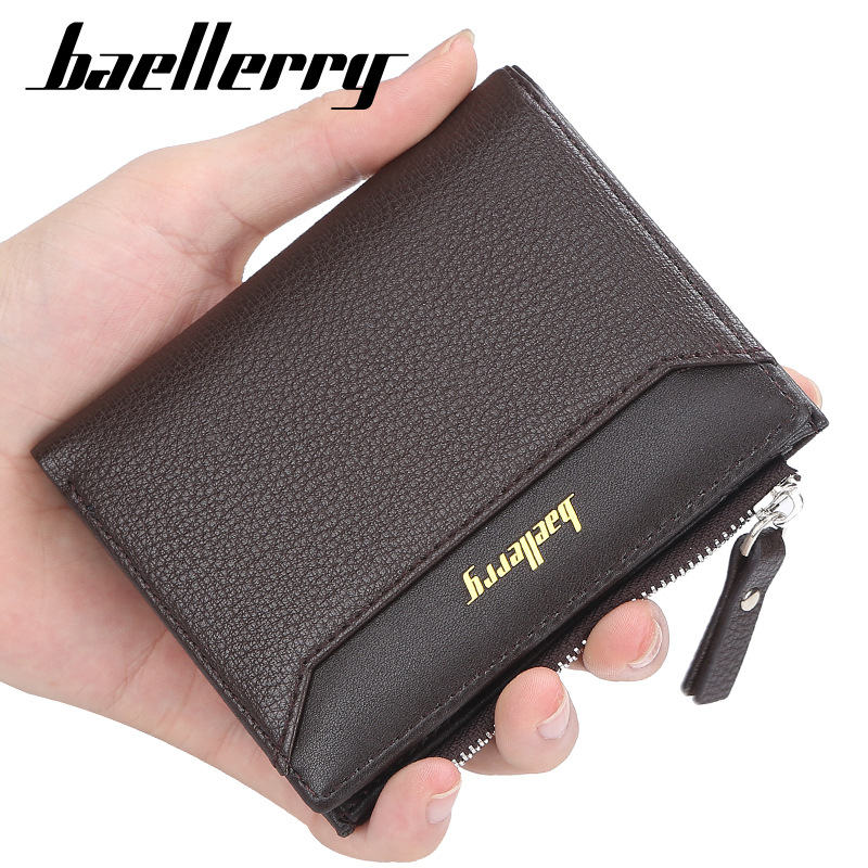 baellerry男士短款钱包韩版多卡位驾驶证卡包薄款拉链搭扣零钱包详情图5