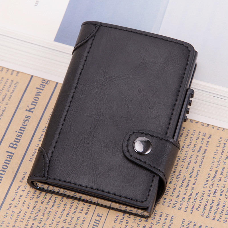 Fabricante venta caliente nuevo pop-up doble tarjeta caja paquete de tarjetas antirrobo antimagnético RFID tarjeta de visita de cambio billetera en stock Application Scenario