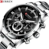 Curren/ Carren's new 8355 men's watch is a water-resistant quartz six-hand date steel band business men's watch Item Picture