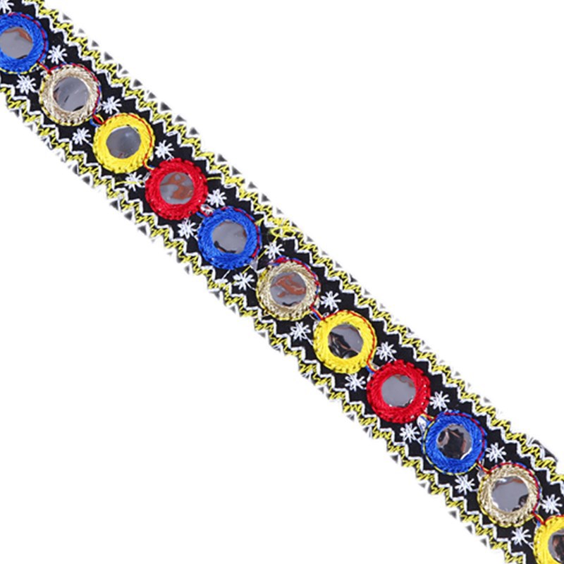 Fabricante en stock al por mayor 2023 burst estilo lente pequeña bordado cordón bordado étnico cordón de cordón para accesorios de ropa Item Picture