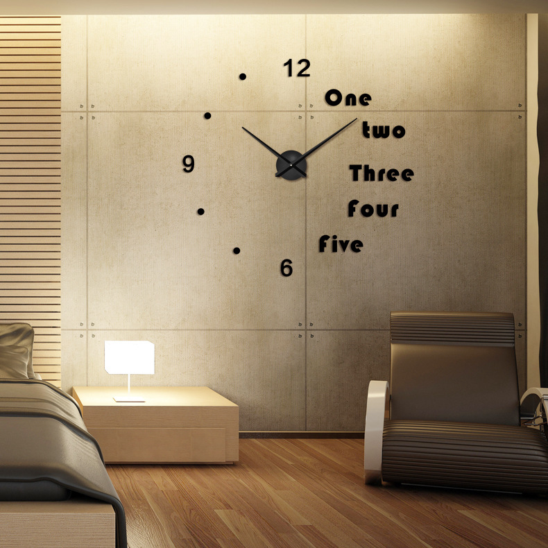 Diy Creative Poldot Wall Clock, Acrylic Mirror Wall Clock, Personalized 3D Home Wall Clock For Living Room, Study And Bedroom details Picture